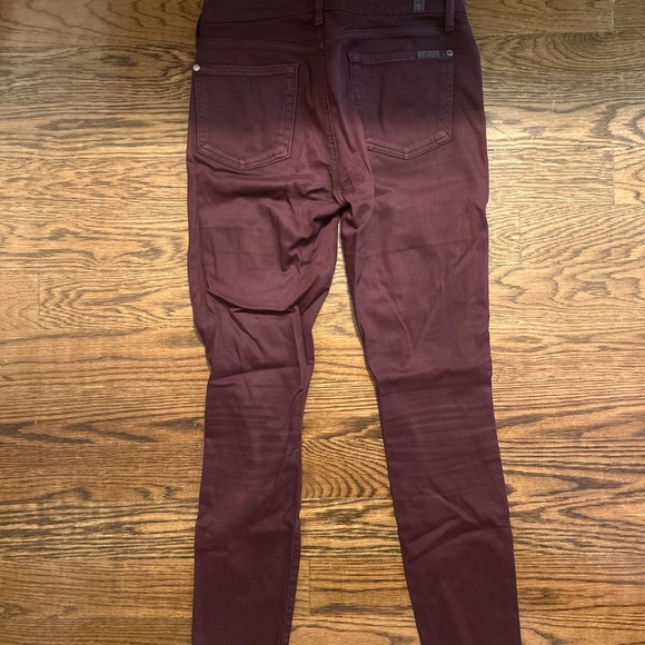 7 for All Mankind Maroon Skinny Stretch Twill Pants - Picture 3 of 3